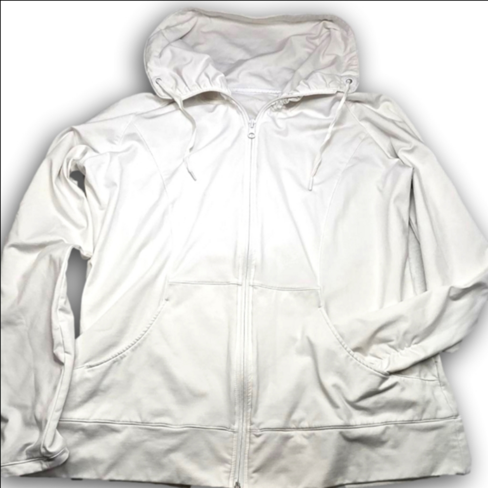 Women's Unbranded White Full-Zip Hoodie XXL